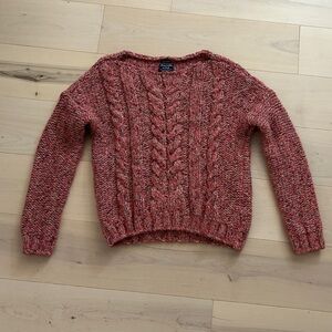 Abercrombie & Fitch Oversized Pink Cable Knit Sweater XS